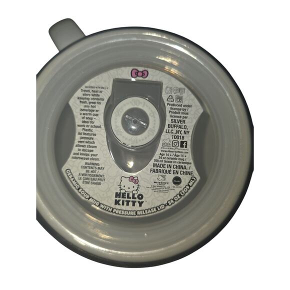 Sanrio Hello Kitty Soup Cereal bowl Mug Pressure Release Lid 24 Oz - Picture 2 of 4